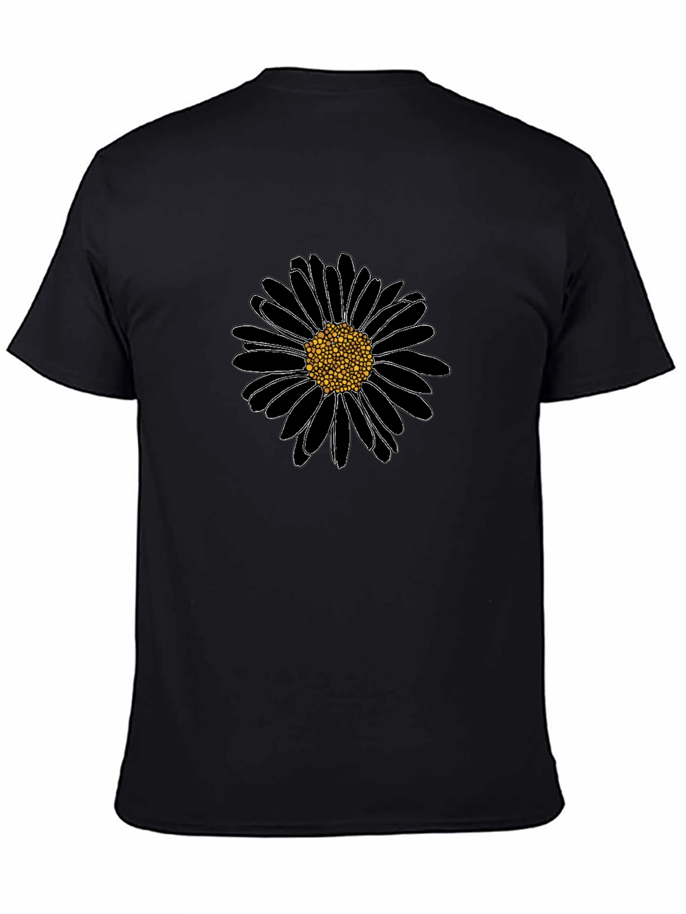 Black Daisy Graphic T-Shirt - Casual Comfort