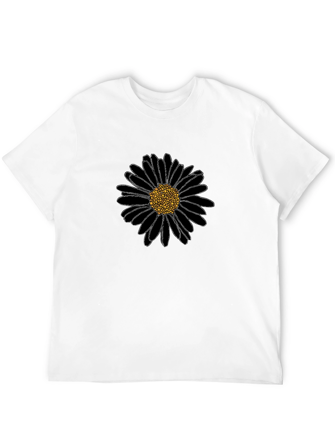Black Daisy Graphic T-Shirt - Casual Comfort