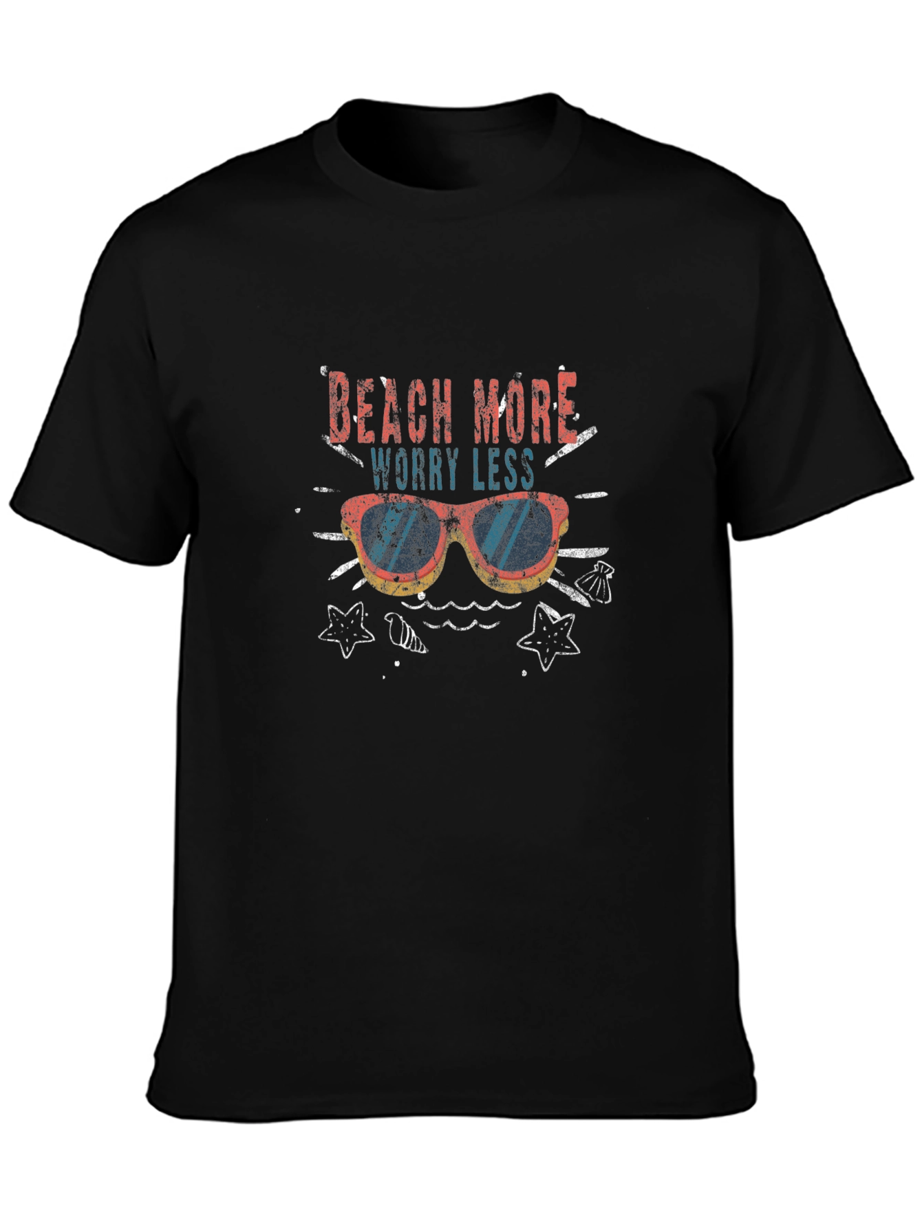 Beach More Worry Less Graphic T-Shirt