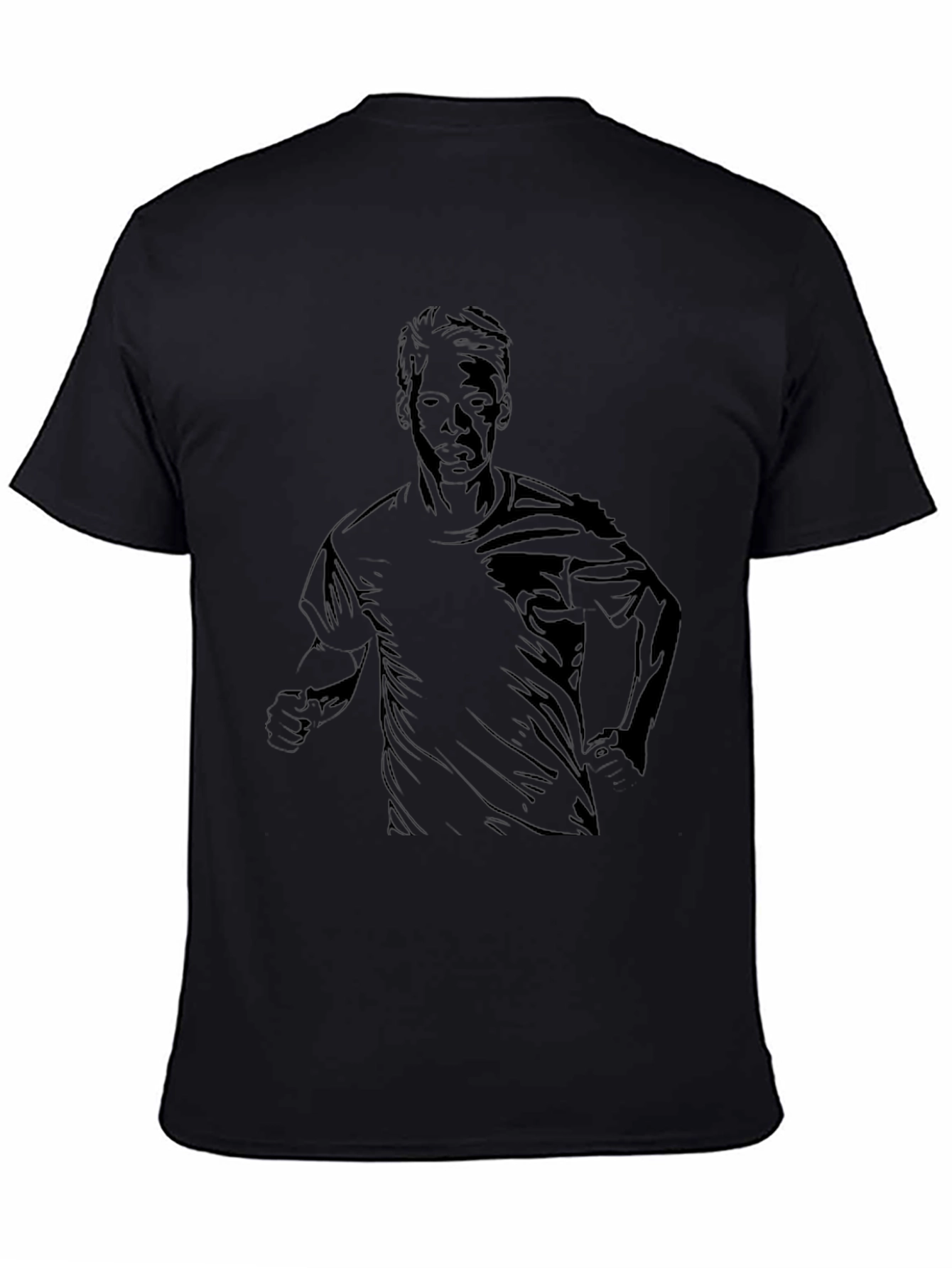 Black Graphic Tee - Silhouette Runner