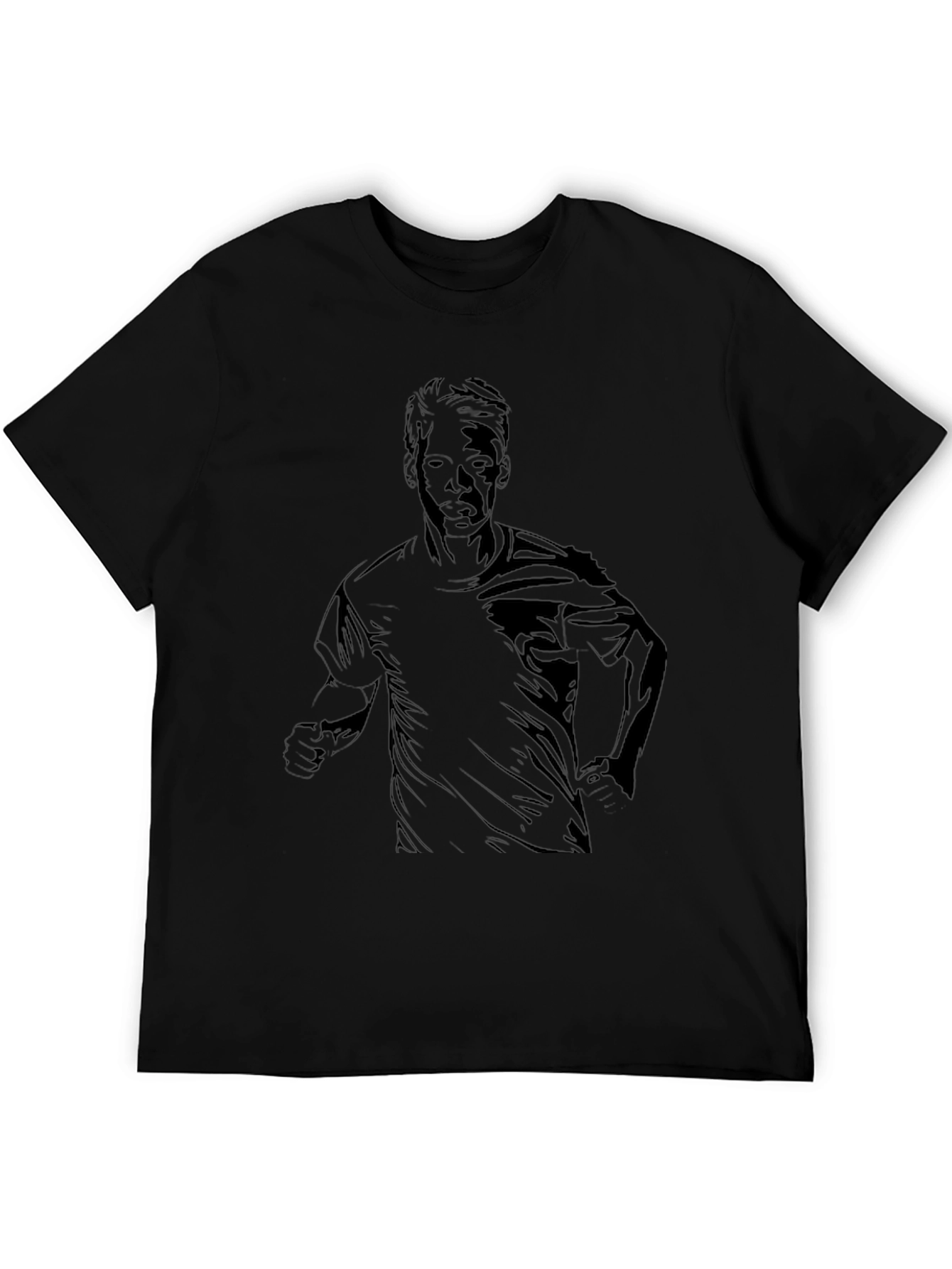 Black Graphic Tee - Silhouette Runner