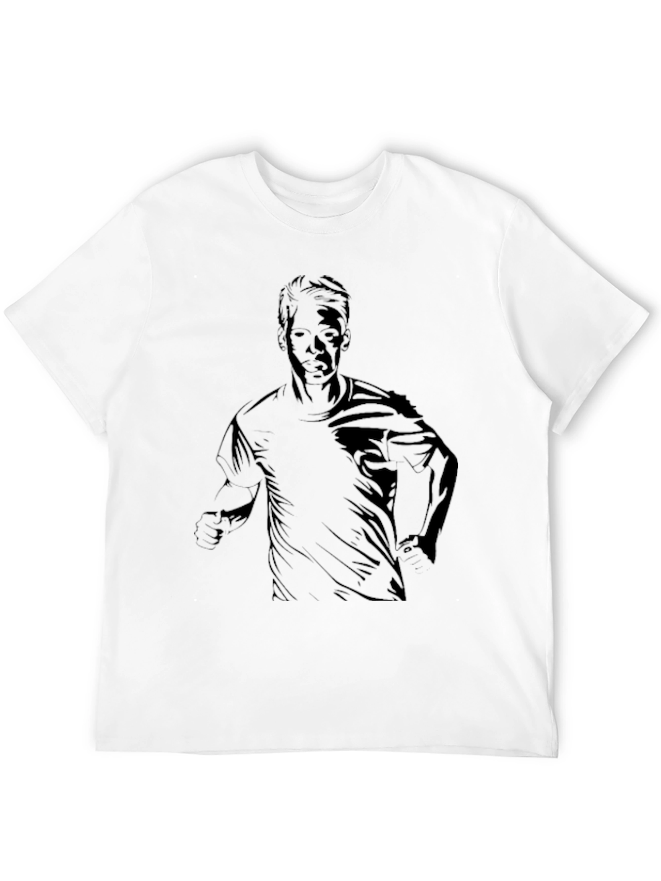 Black Graphic Tee - Silhouette Runner