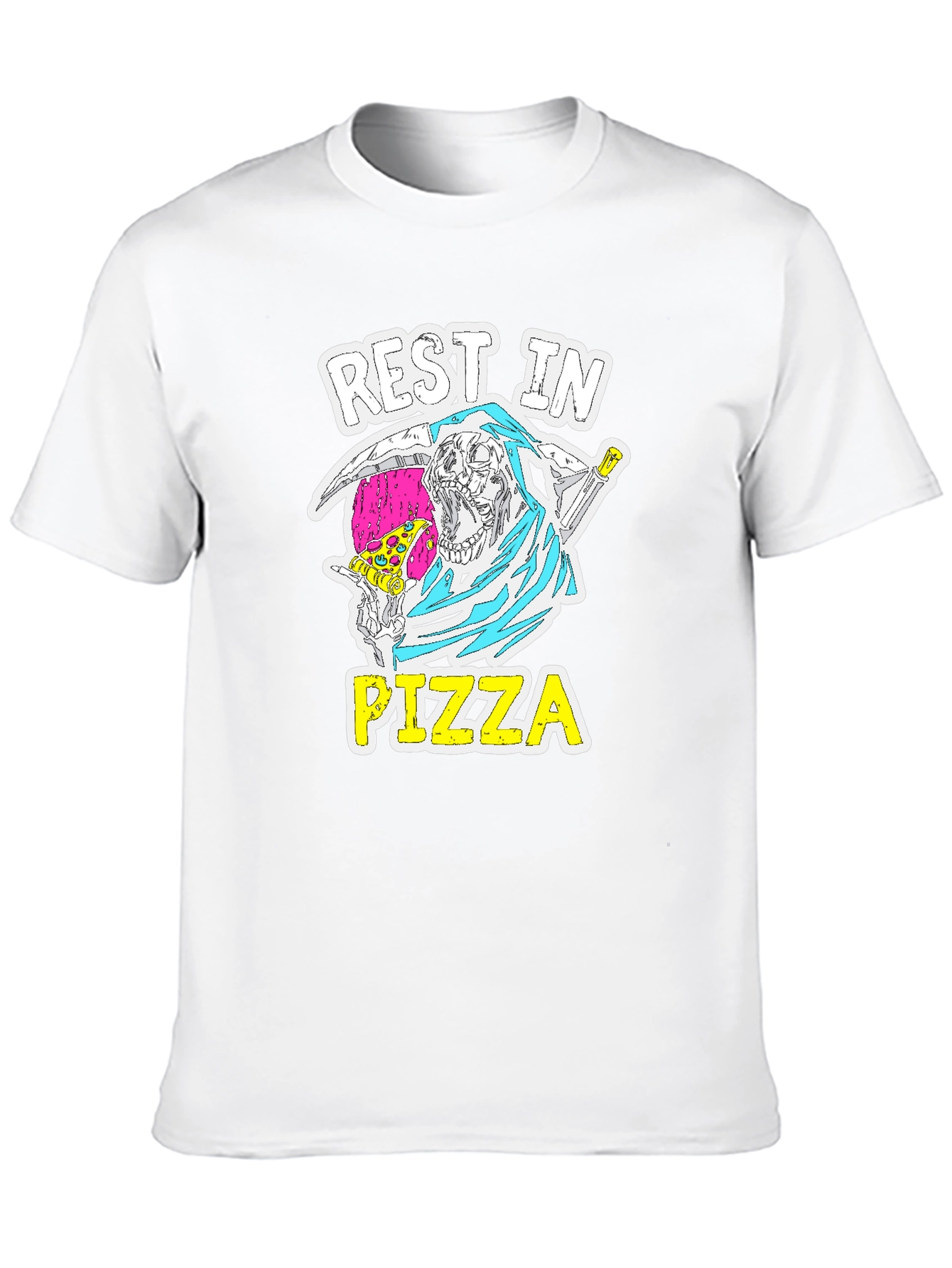 Rest In Pizza T-Shirt - Grim Reaper Graphic Tee