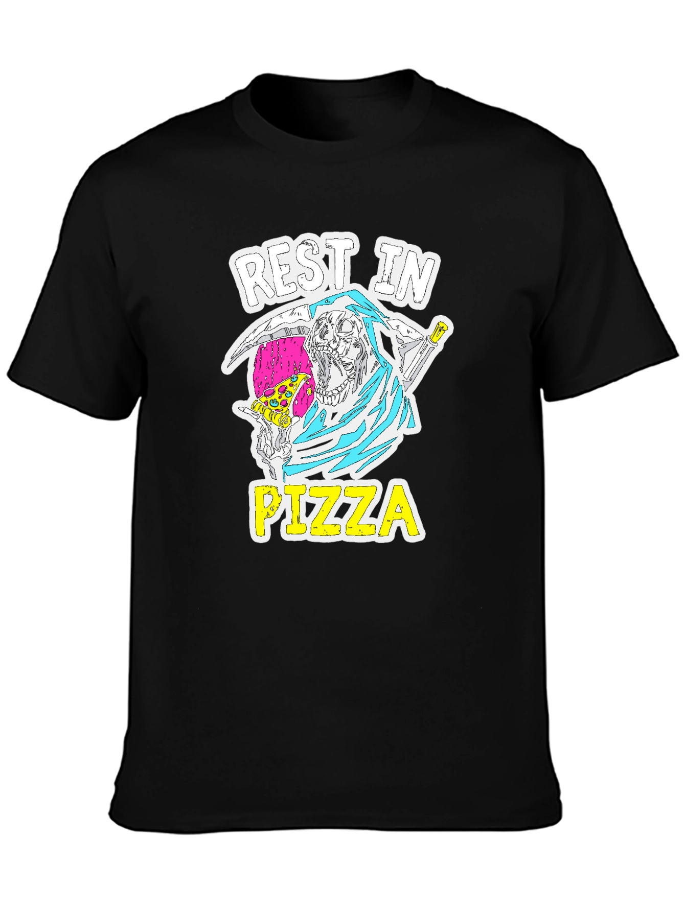 Rest In Pizza T-Shirt - Grim Reaper Graphic Tee