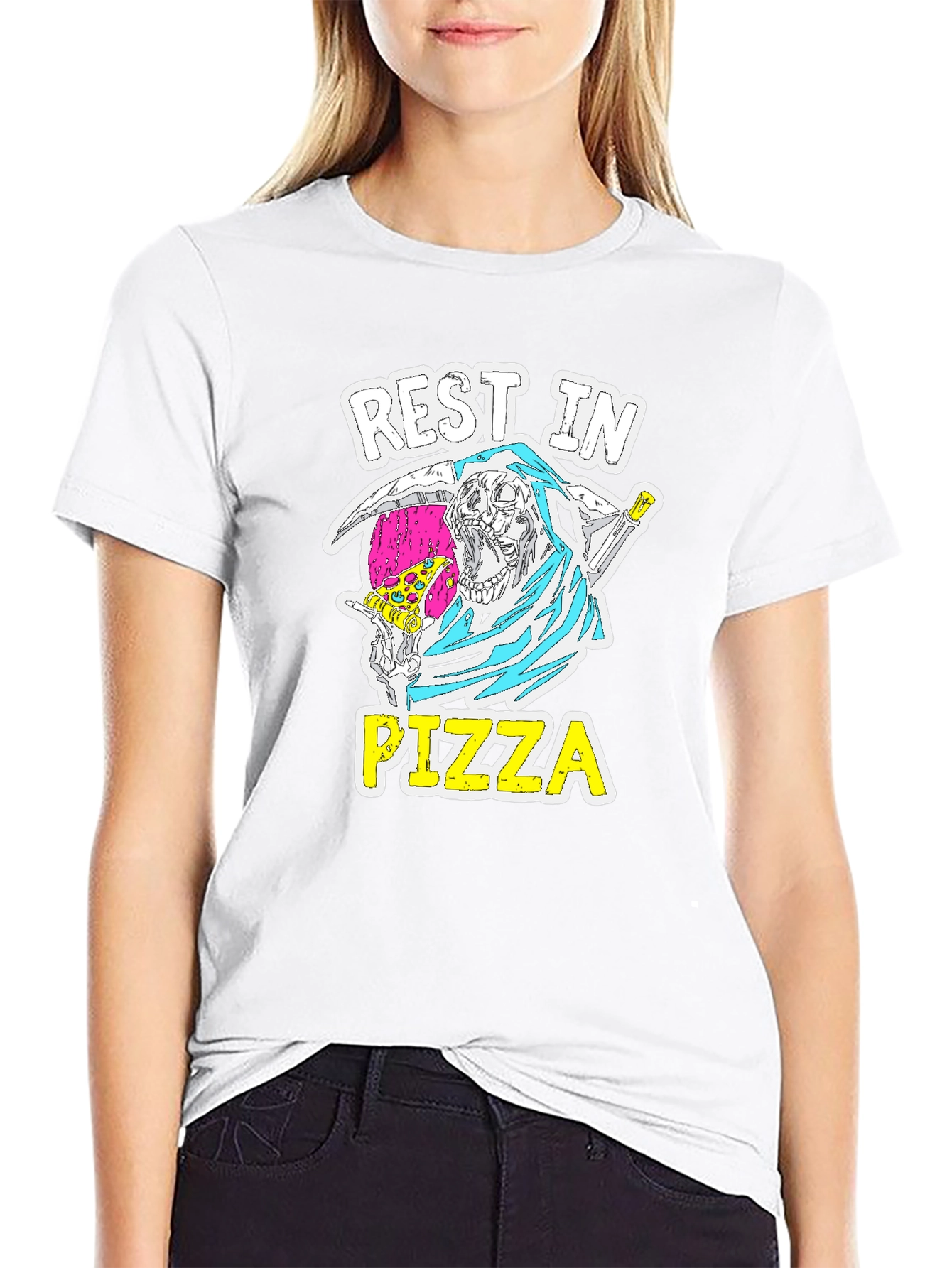 Rest In Pizza T-Shirt - Grim Reaper Graphic Tee