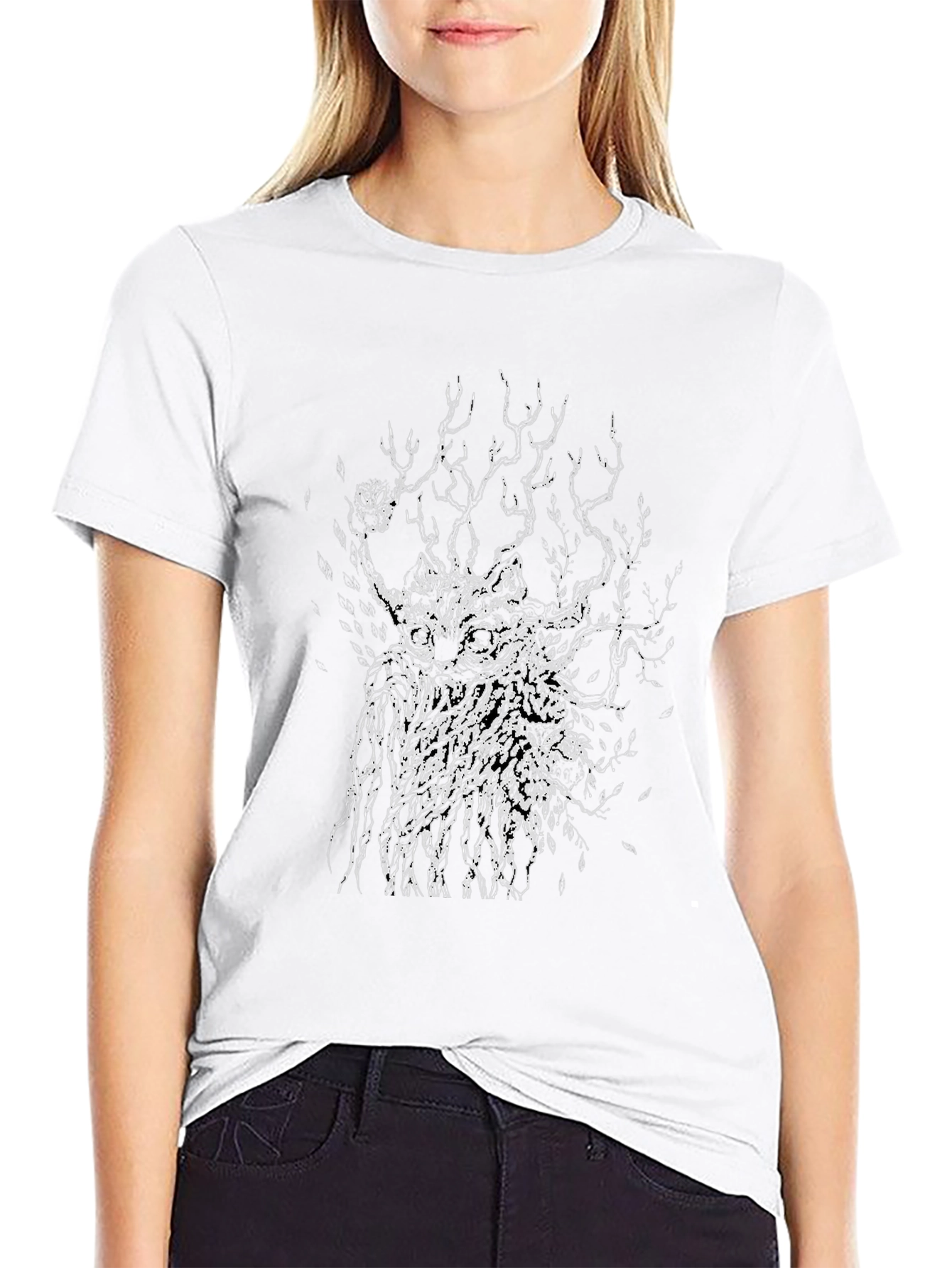 Abstract Graphic Print Mens Black T-Shirt