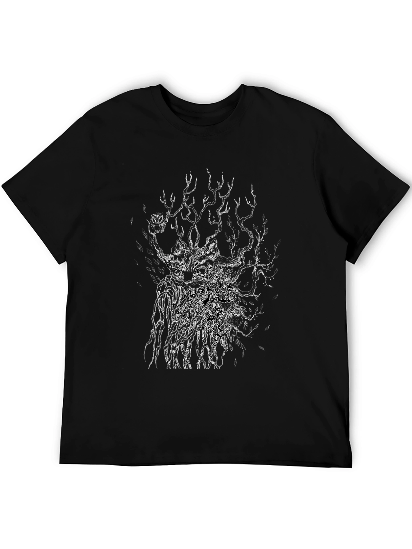 Abstract Graphic Print Mens Black T-Shirt