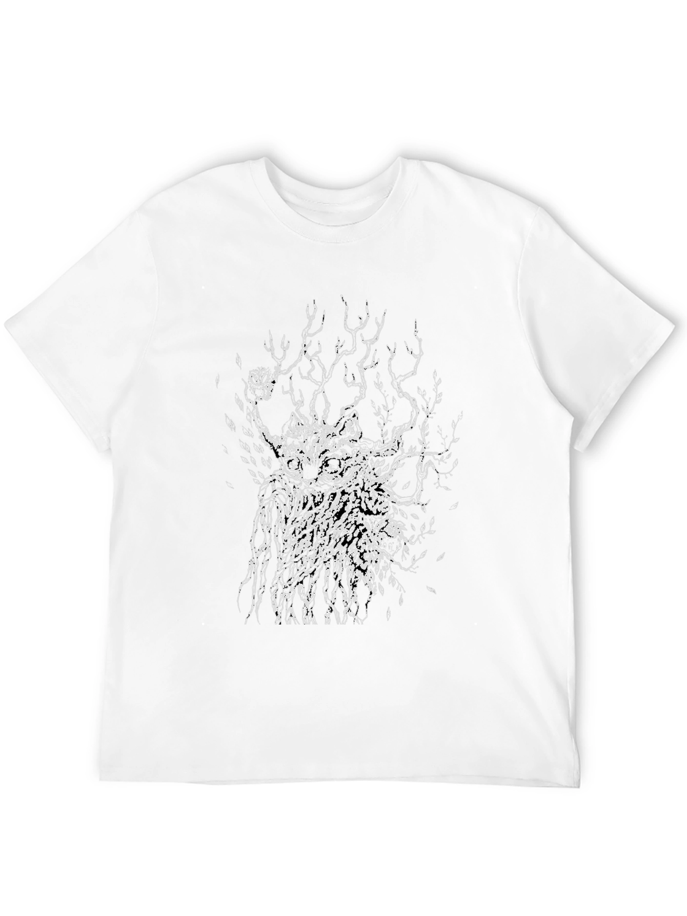 Abstract Graphic Print Mens Black T-Shirt