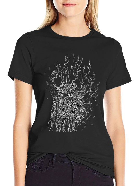 Abstract Graphic Print Mens Black T-Shirt
