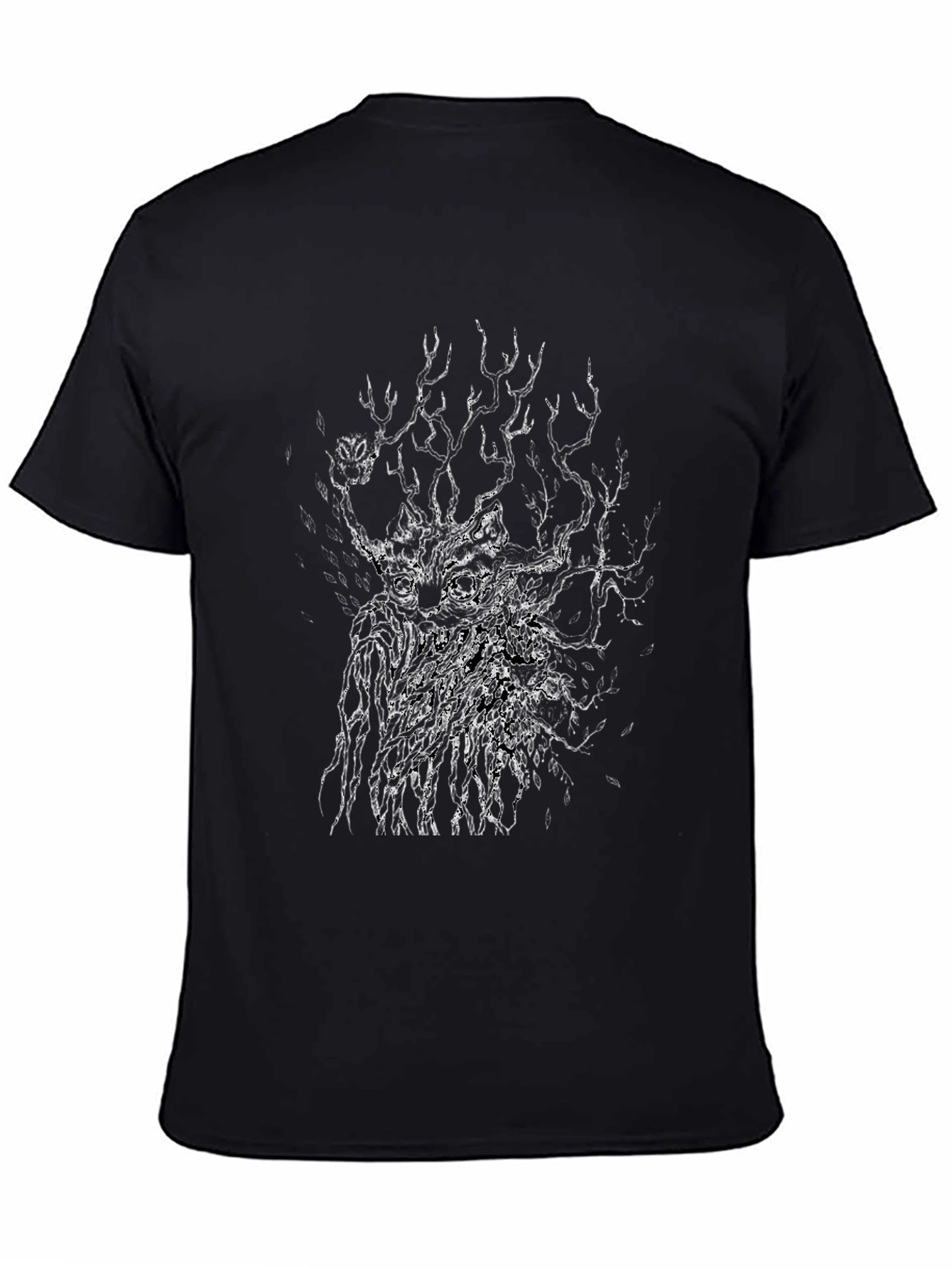 Abstract Graphic Print Mens Black T-Shirt