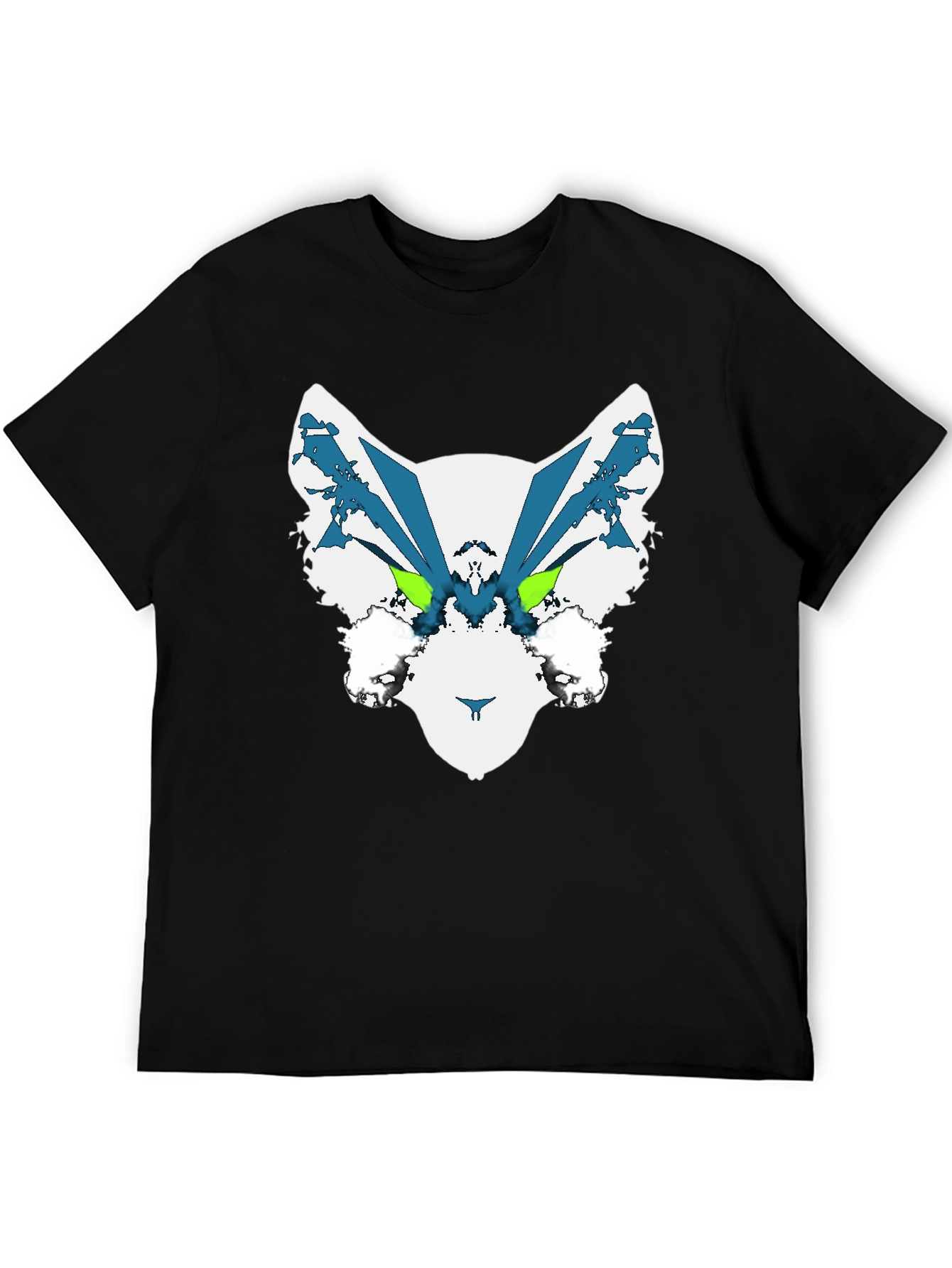 Abstract Wolf Graphic Tee - Mens Black T-Shirt