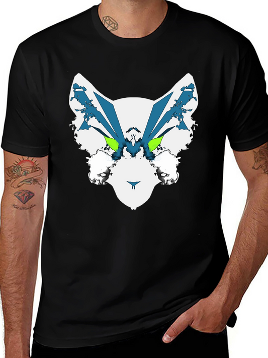 Abstract Wolf Graphic Tee - Mens Black T-Shirt
