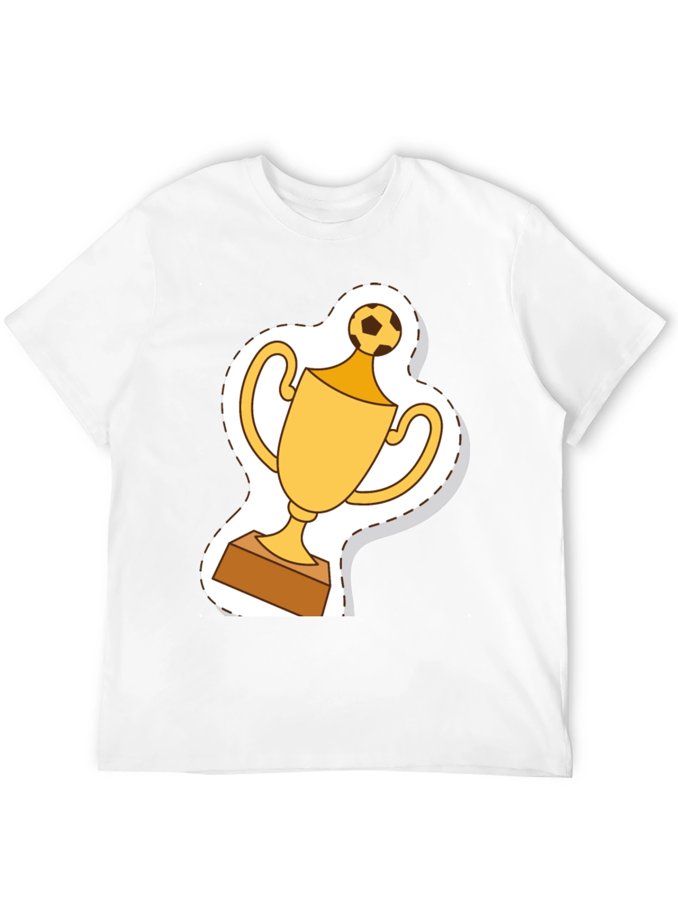 Soccer Trophy Graphic Tee - Black Cotton T-Shirt