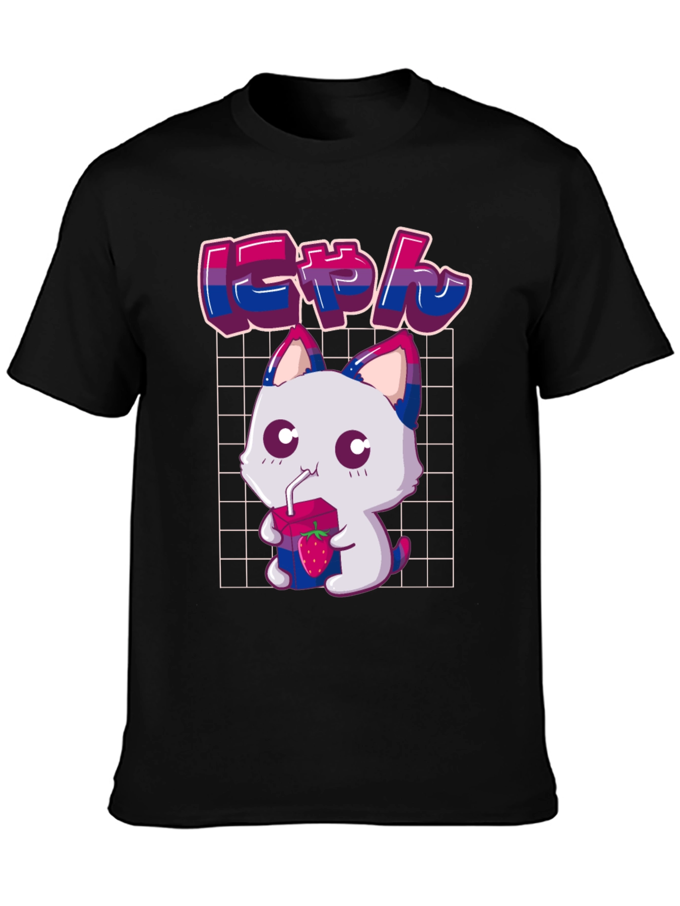 Bisexual Pride Anime Cat T-Shirt