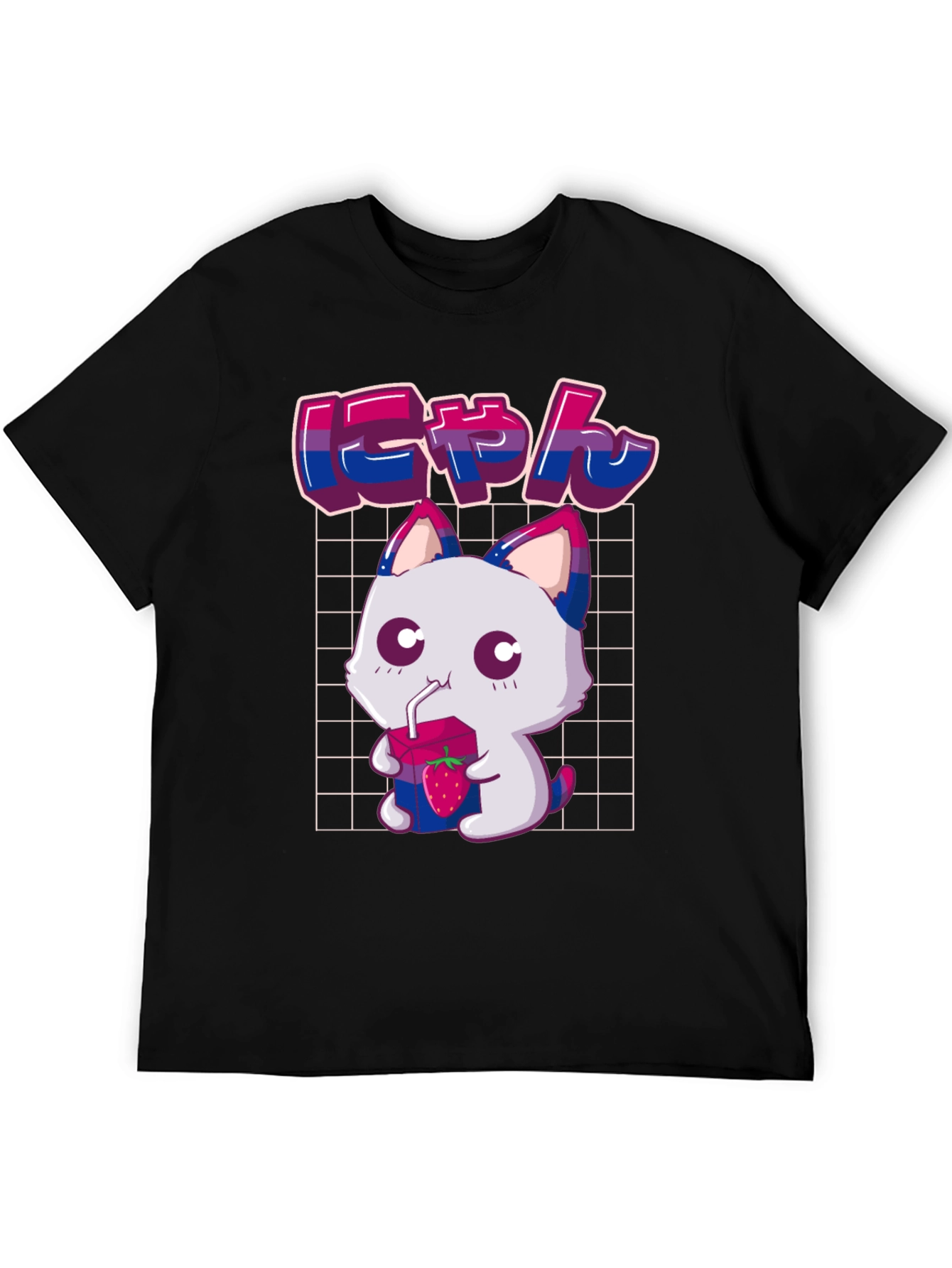 Bisexual Pride Anime Cat T-Shirt