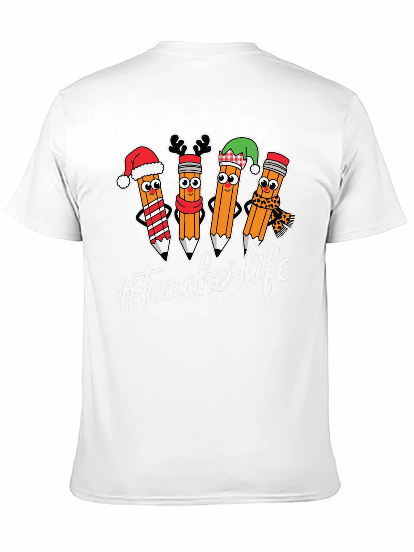 Teacherlife Holiday Pencils Graphic T-Shirt