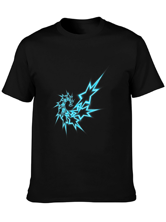 Lightning Spiral Graphic Tee - Black Cotton Blend
