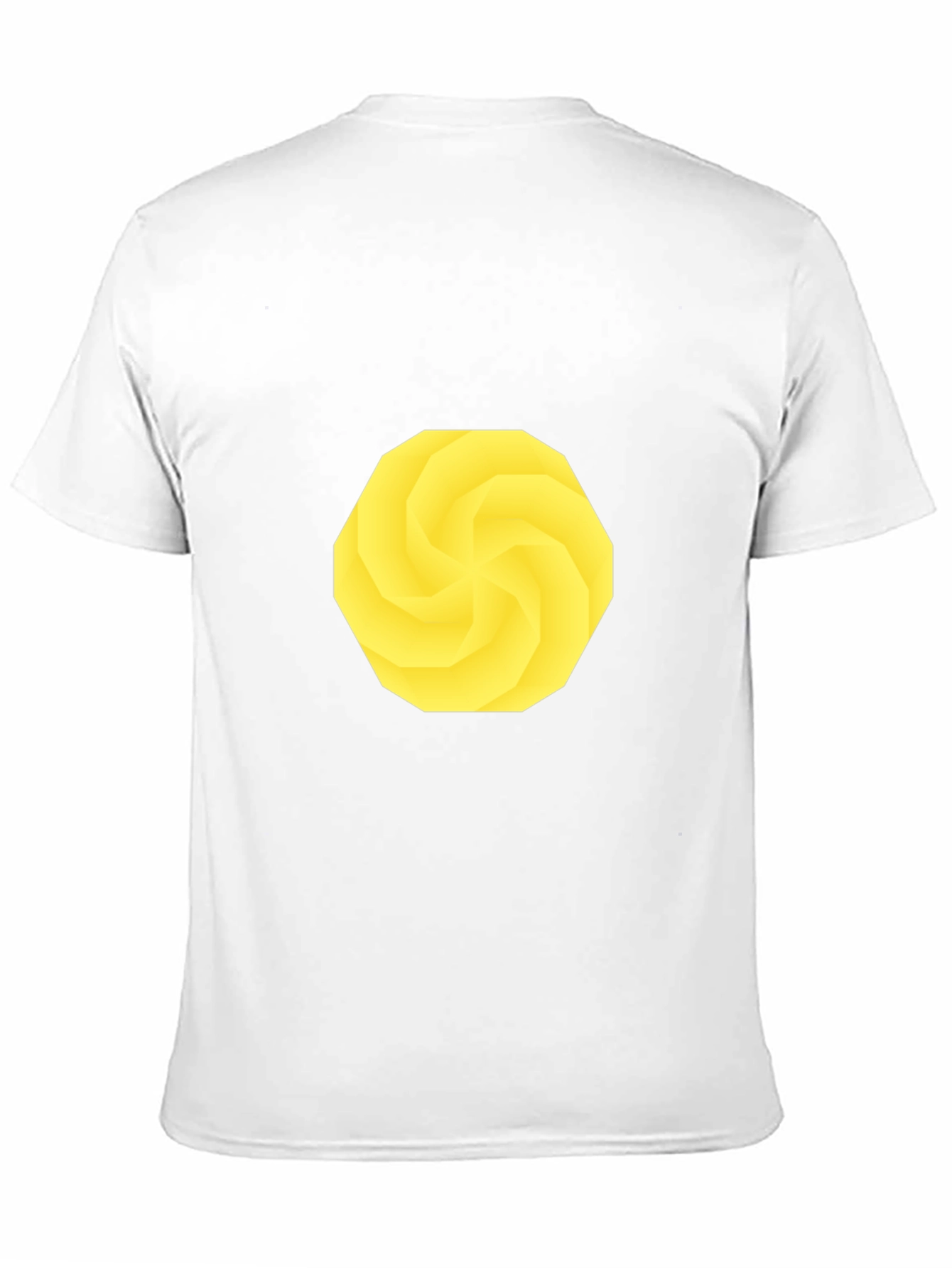 Geometric Yellow Pattern Black T-Shirt
